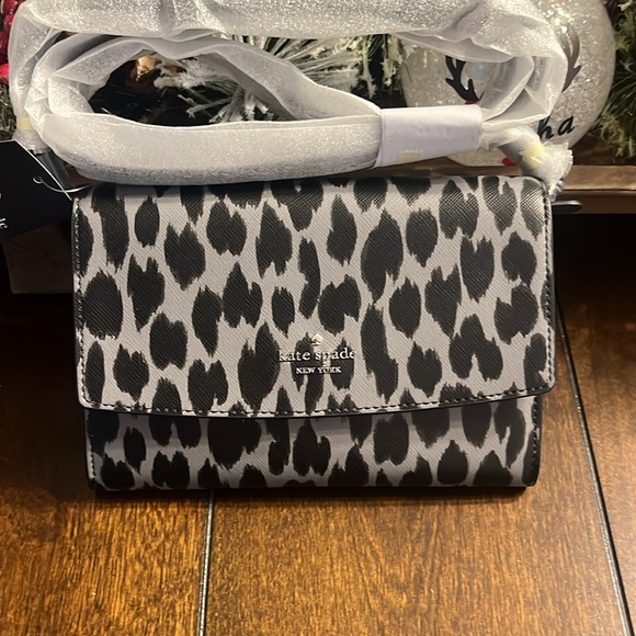 Kate Spade Black and White Leopard Print Women's Bag - Picture 9 of 11